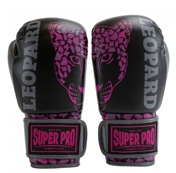 Super Pro Boxhandschuhe Kids Leopard black/pink